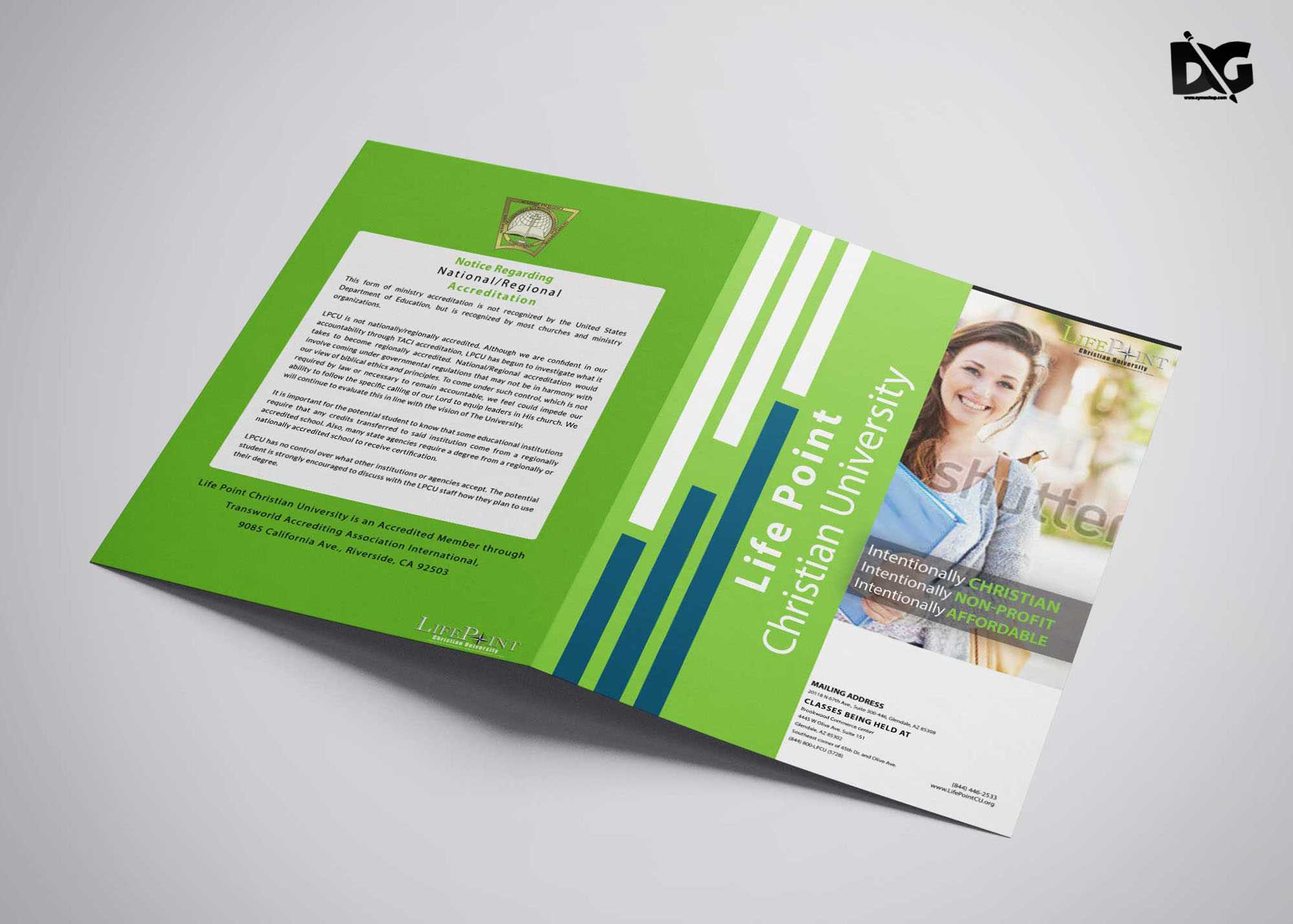 Free Download Christian University Bi Fold Brochure Template Regarding Zoo Brochure Template