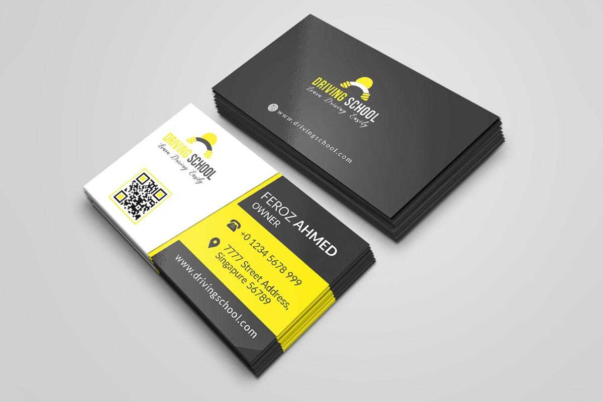 Free Driving School Business Card Psd Template – Creativetacos Within Psd Visiting Card Templates