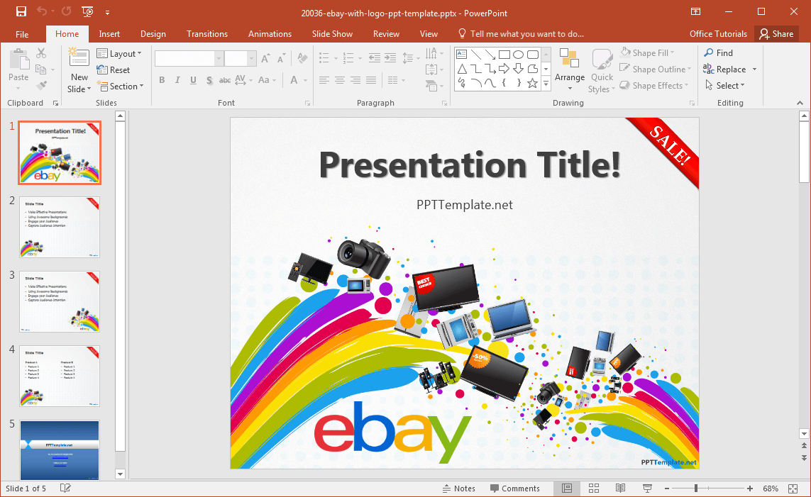 Free Ebay Powerpoint Template Regarding Powerpoint 2013 Template Location