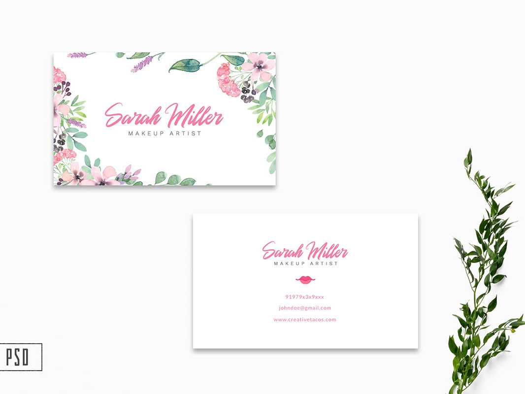 Free Floral Business Card Template V2Farhan Ahmad On Intended For Free Editable Printable Business Card Templates