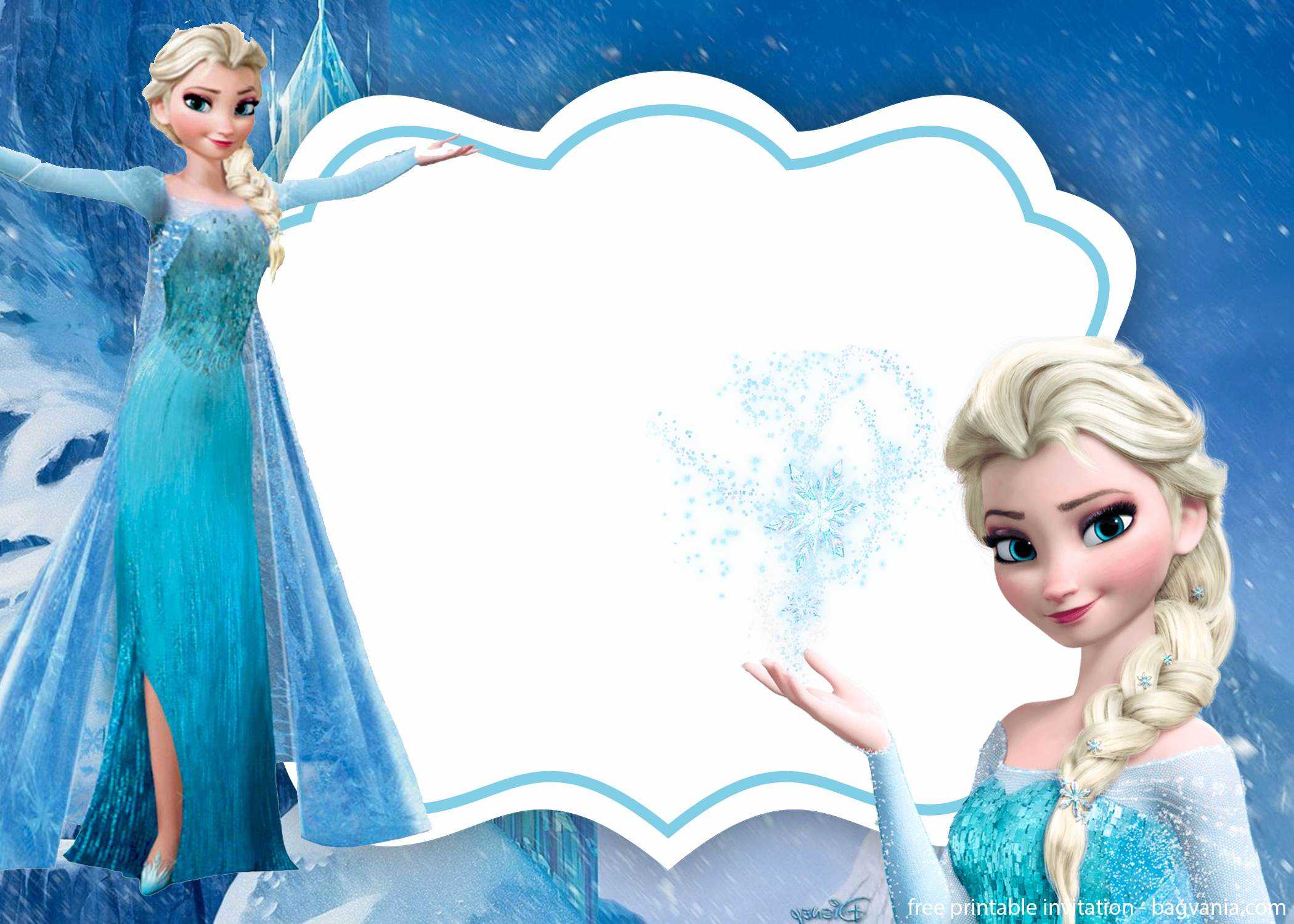 Free Frozen Invitation Template - Printable – Bagvania Inside Frozen Birthday Card Template