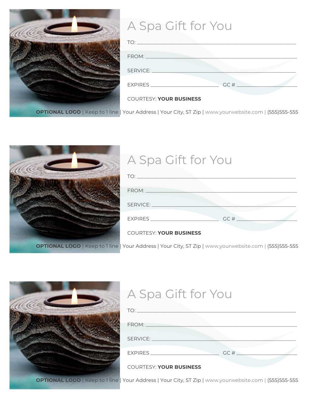 Free Gift Certificate Templates For Massage And Spa In Massage Gift Certificate Template Free Download