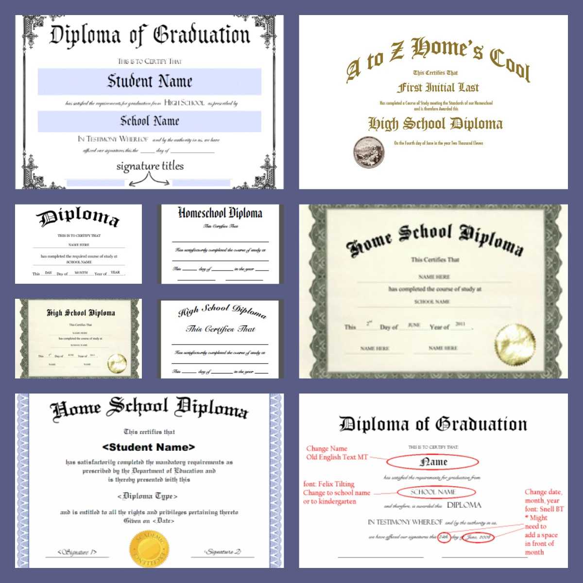 Free Homeschool Diploma Forms Online – A Magical Homeschool Within 5Th Grade Graduation Certificate Template