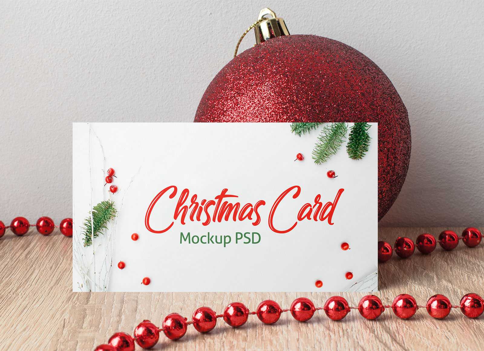 Free Horizontal Christmas Greeting Card Mockup Psd – Good Throughout Free Christmas Card Templates For Photoshop