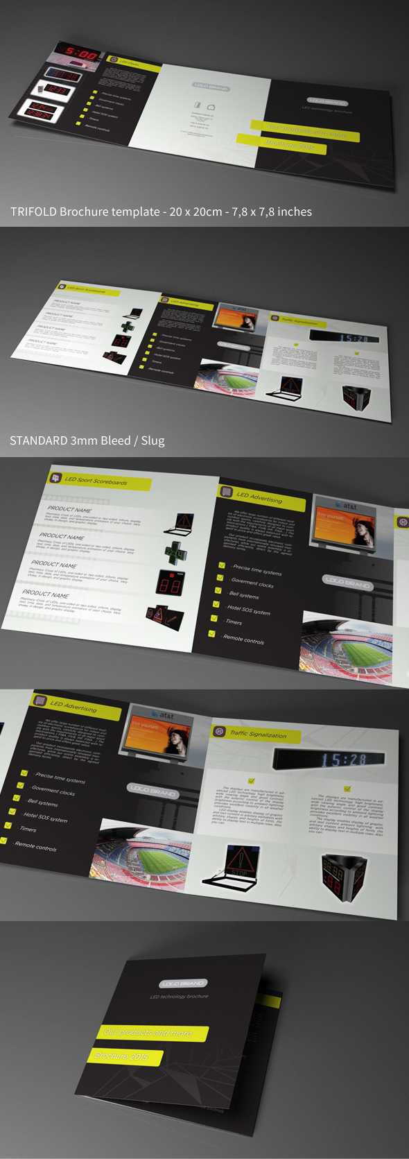 Free Indesign Template – Trifold Square Led Tech On Behance With Adobe Indesign Tri Fold Brochure Template