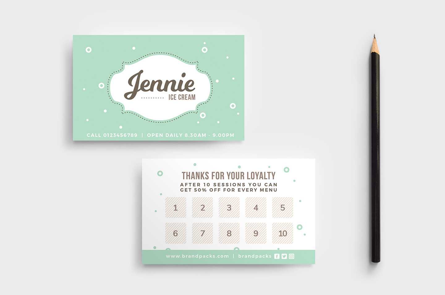 Free Loyalty Card Templates - Psd, Ai & Vector - Brandpacks For Customer Loyalty Card Template Free