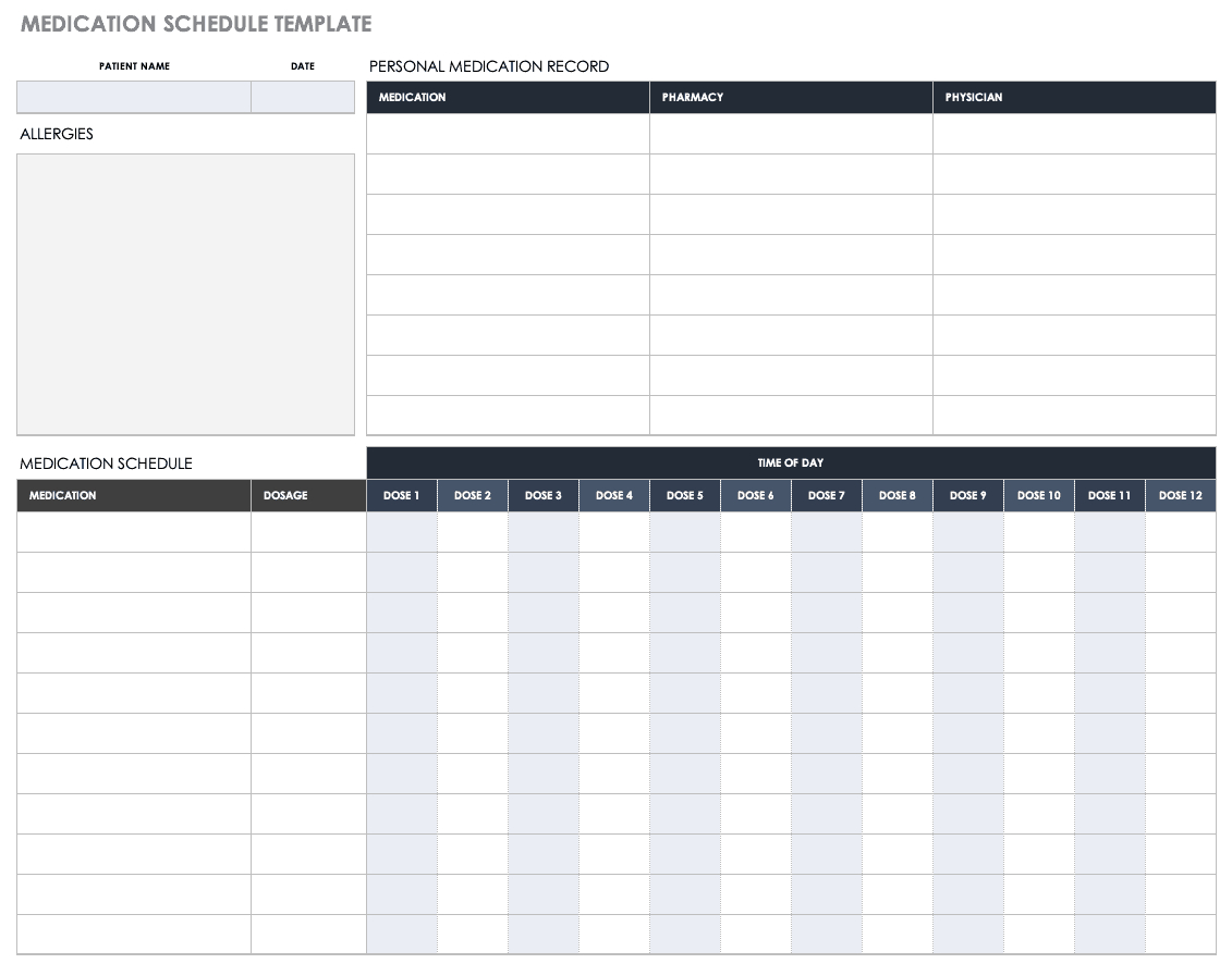 Free Medical Form Templates | Smartsheet For Med Cards Template