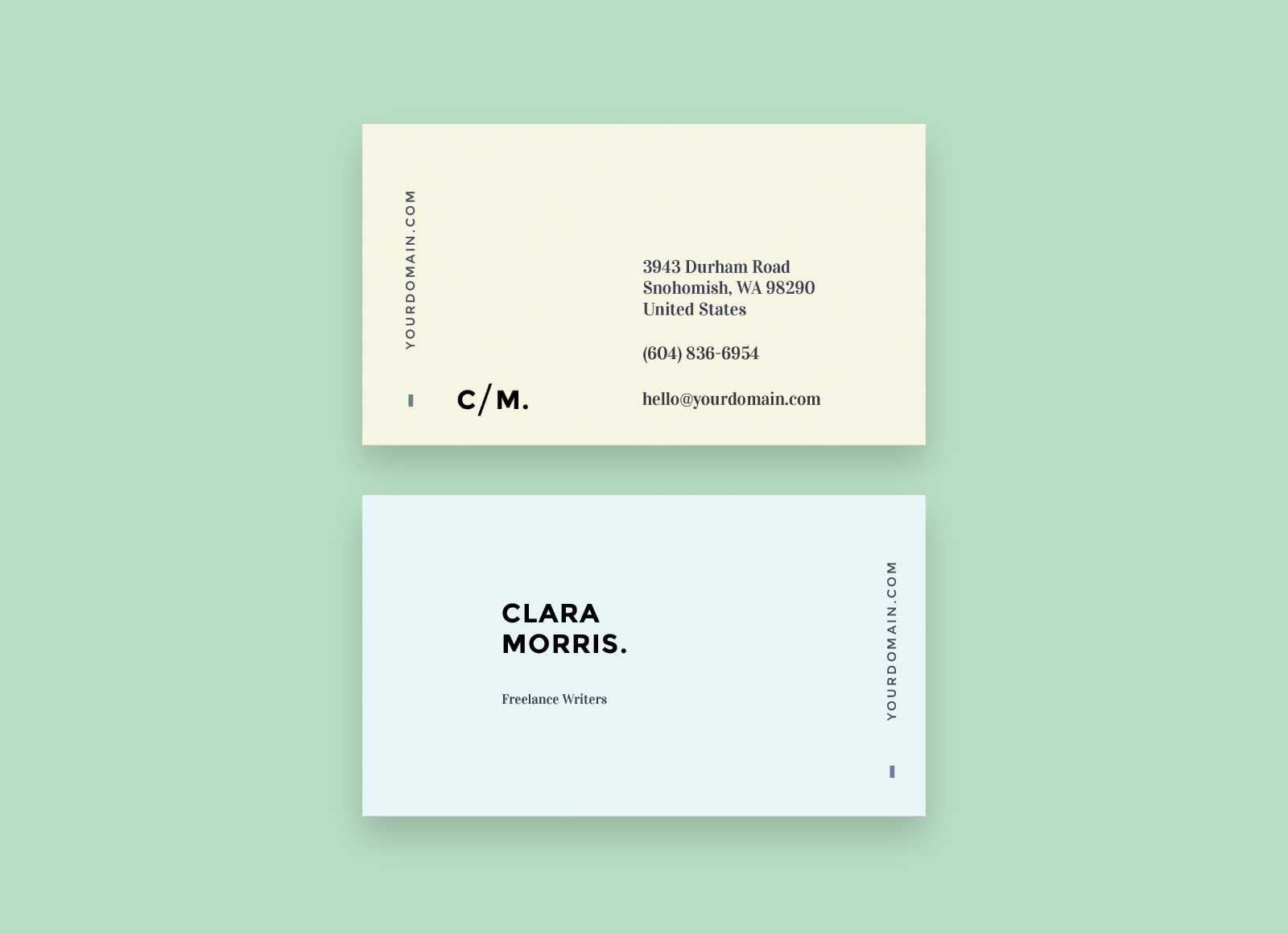 Free Minimal Business Card Template Throughout Freelance Business Card Template