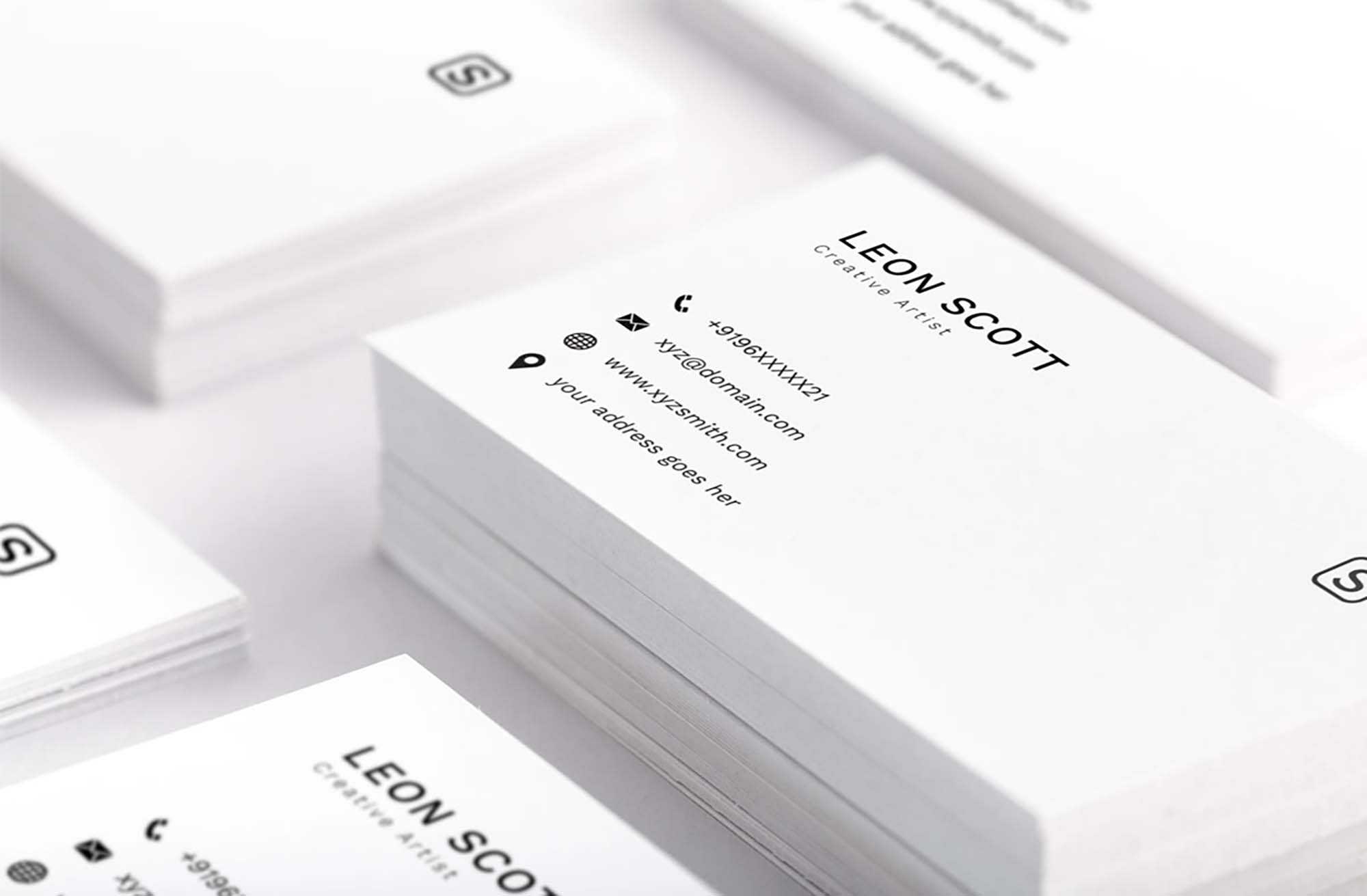 Free Minimal Elegant Business Card Template (Psd) For Call Card Templates