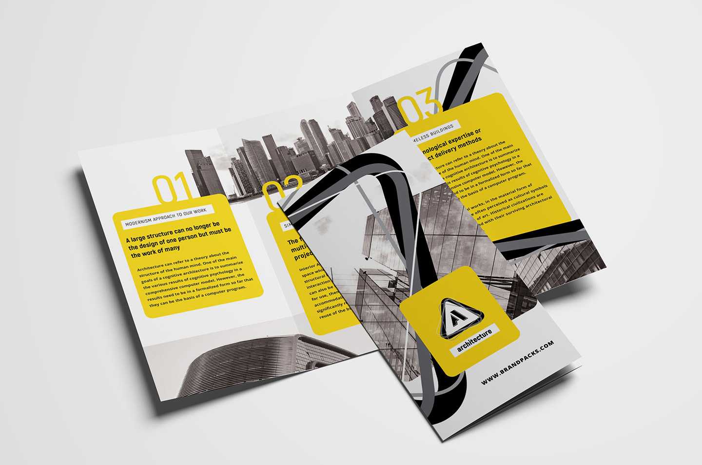 Free Modern Trifold Brochure Template For Photoshop In Free Three Fold Brochure Template