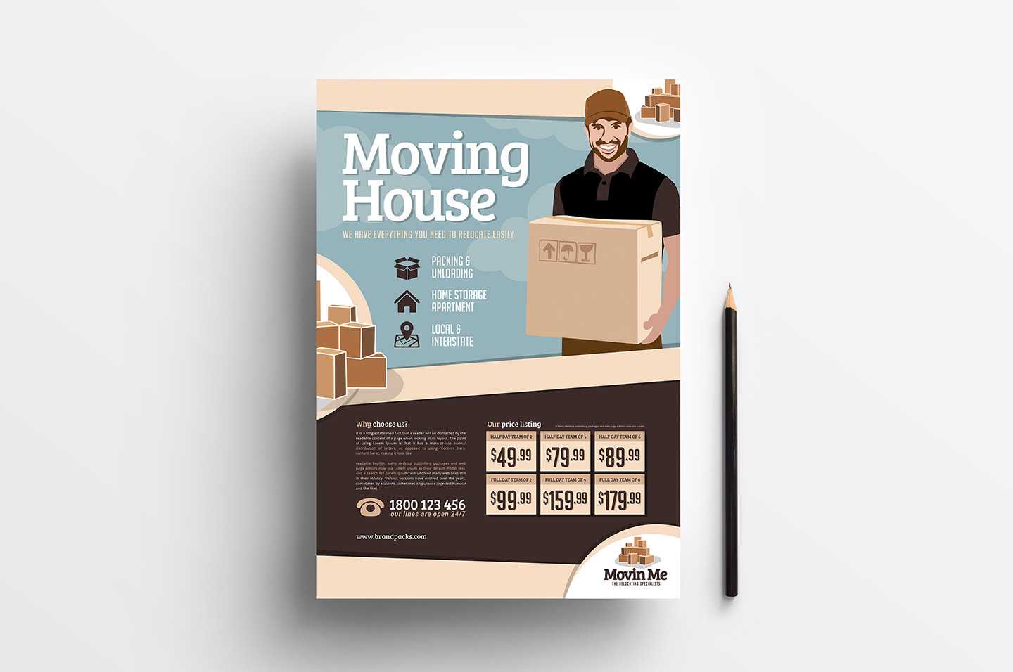 Free Moving House Poster Template For Photoshop & Illustrator Within Free Moving House Cards Templates