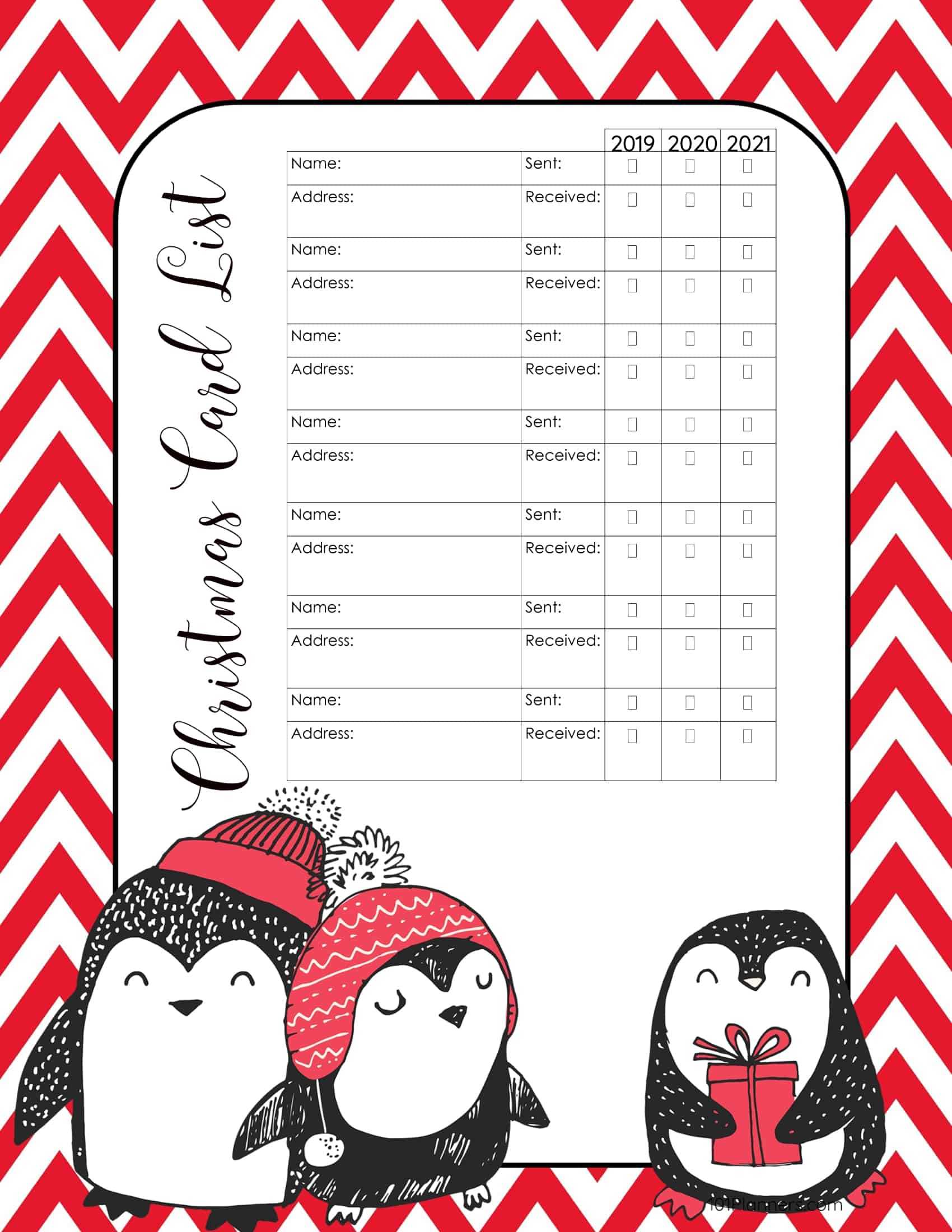 Free Printable Christmas Gift List Template Inside Christmas Card List Template