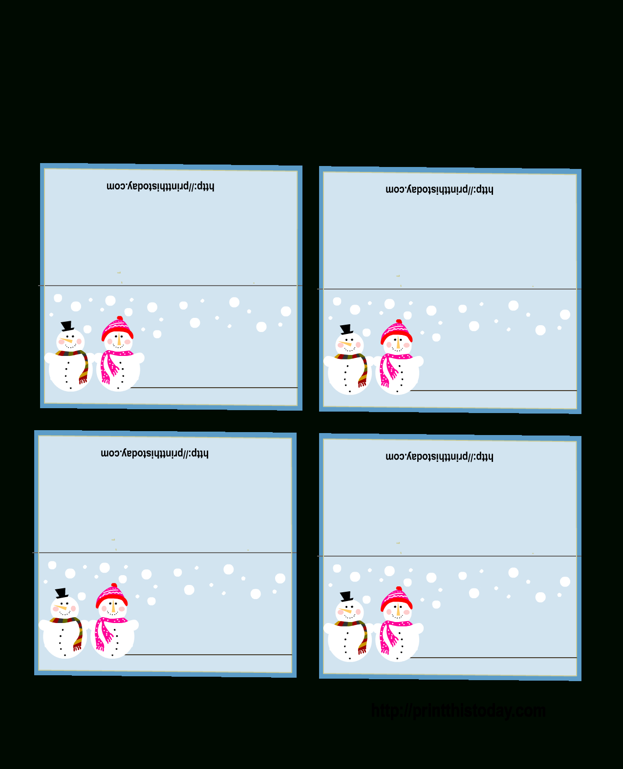 Free Printable Christmas Place Cards Intended For Place Card Template 6 Per Sheet