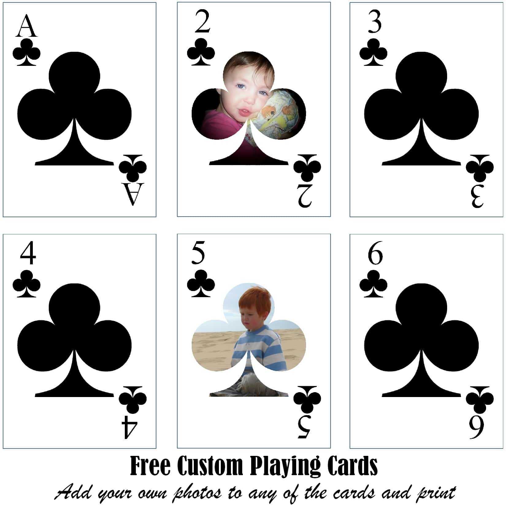 Free Printable Custom Playing Cards | Add Your Photo And/or Text Inside Free Printable Playing Cards Template