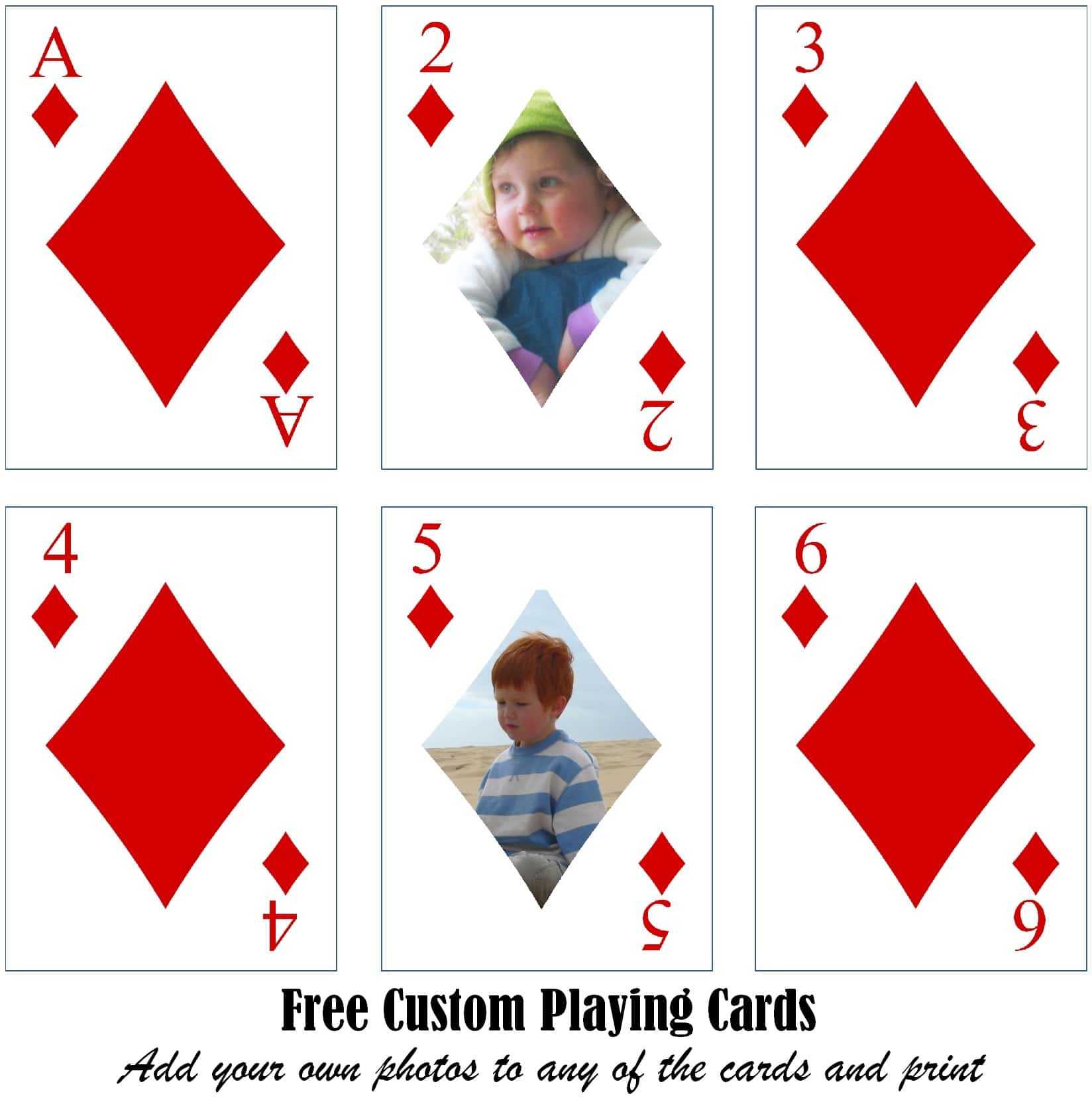 Free Printable Custom Playing Cards | Add Your Photo And/or Text With Regard To Free Printable Playing Cards Template