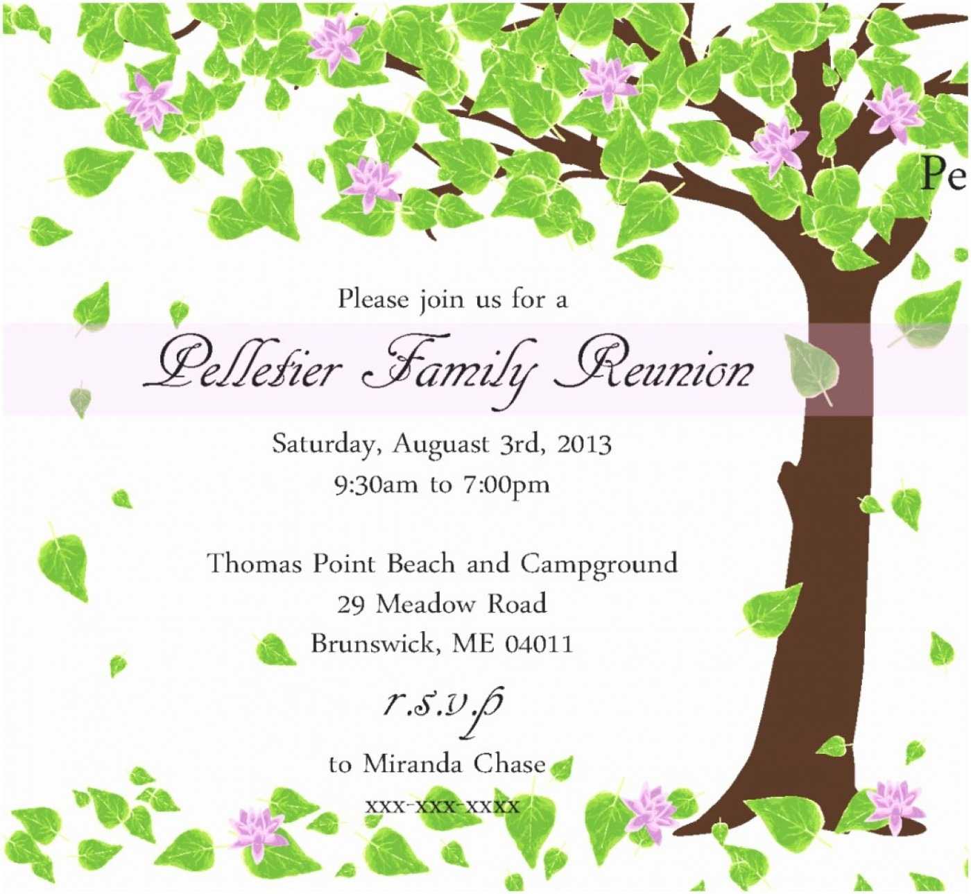 Free Printable Family Reunion Invitation Templates Throughout Reunion Invitation Card Templates