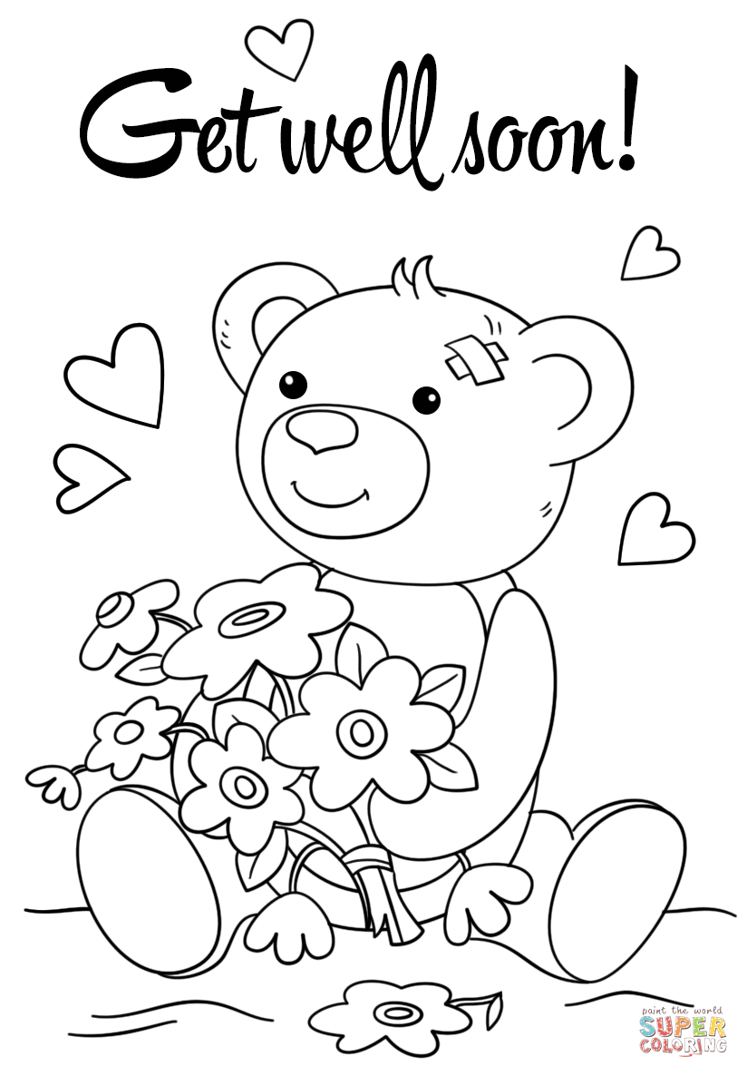 Free Printable Get Well Soon Coloring Pages With Regard To Get Well Soon Card Template