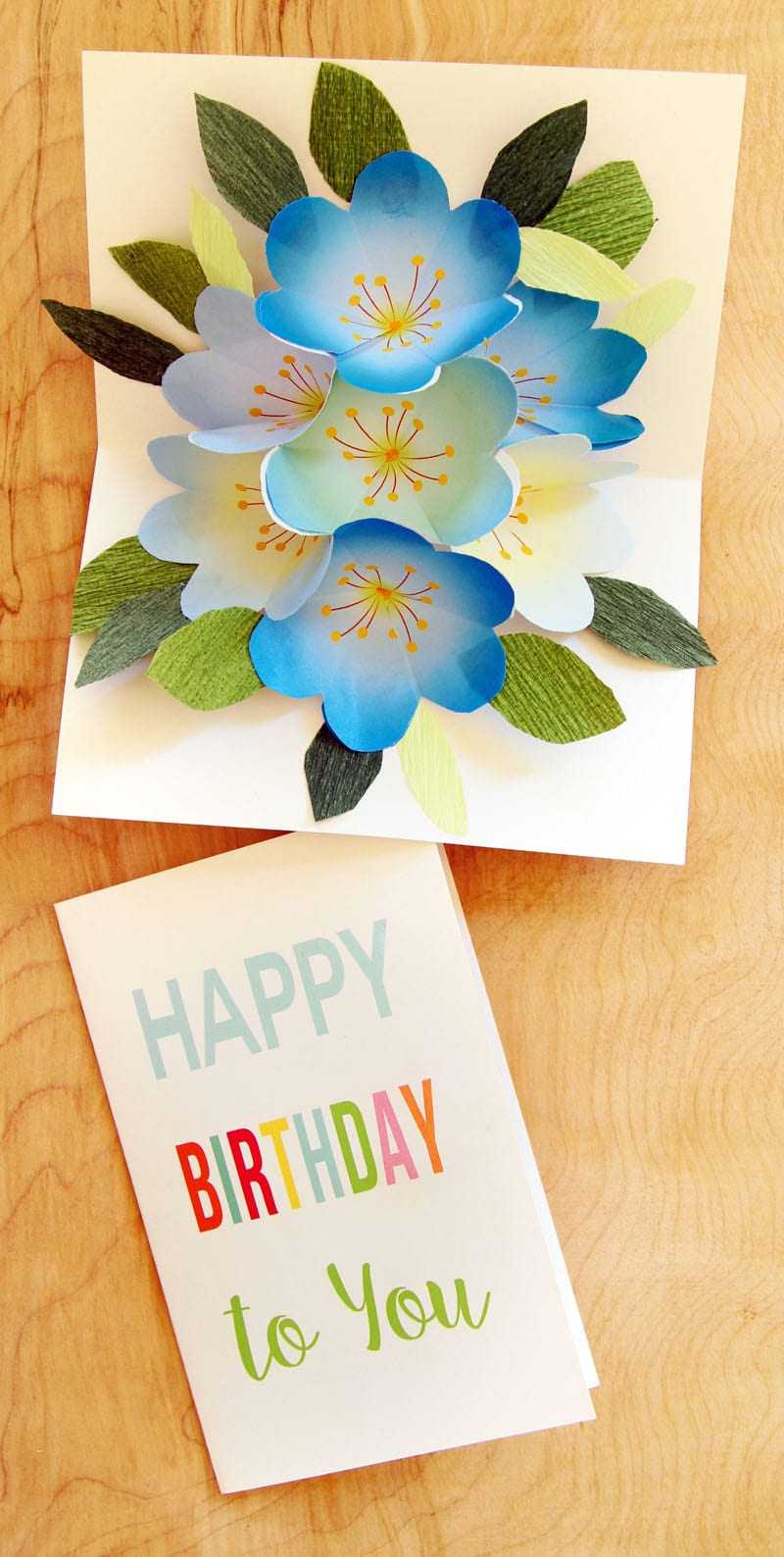 Free Printable Happy Birthday Card With Pop Up Bouquet – A Intended For Free Printable Pop Up Card Templates