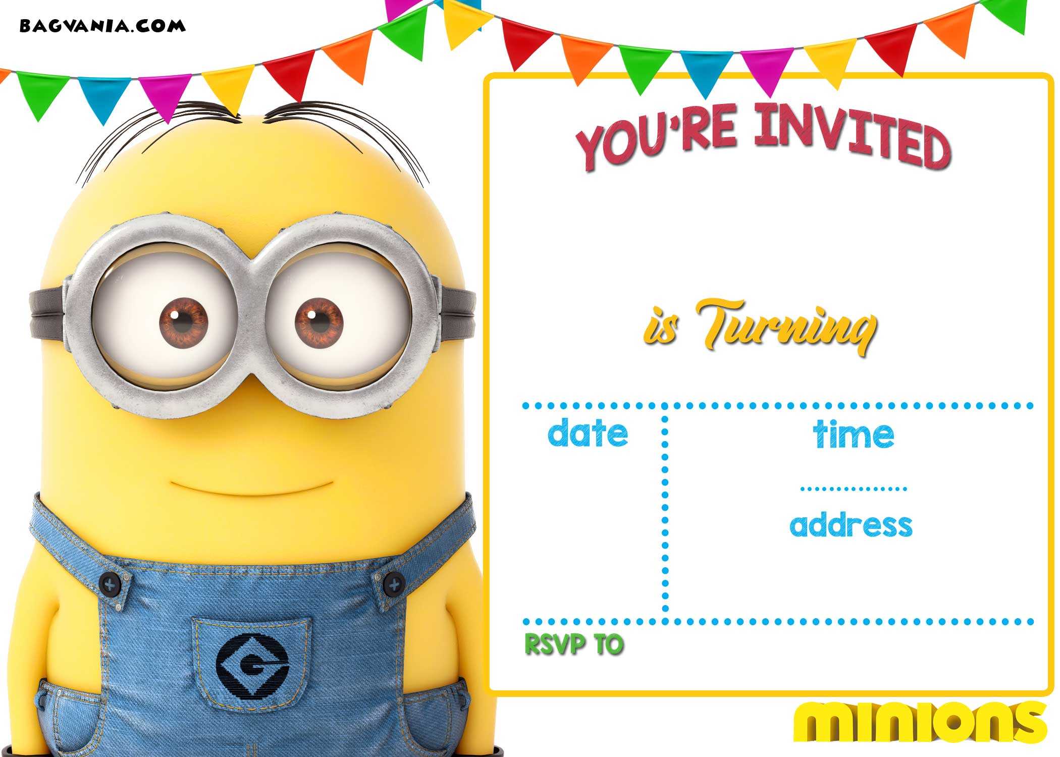 Free Printable Minion Birthday Invitation Templates – Bagvania Pertaining To Minion Card Template