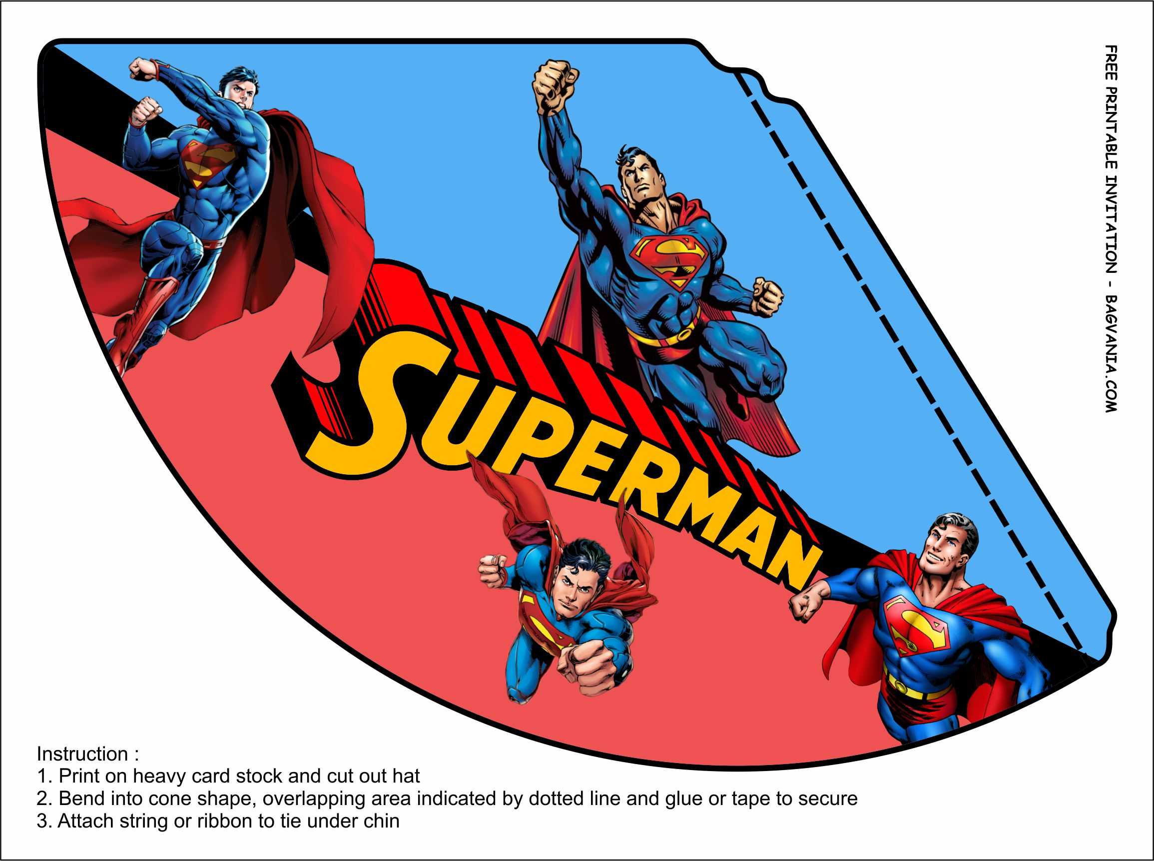 Free Printable) – Superman Birthday Party Kits Template In Superman Birthday Card Template