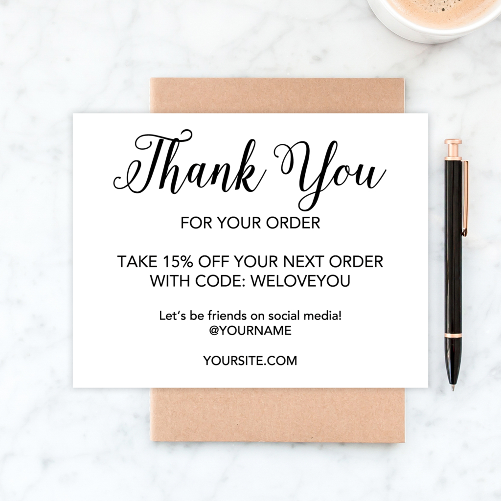Free Printable Thank You Cards For Business – Chicfetti With Free Printable Thank You Card Template
