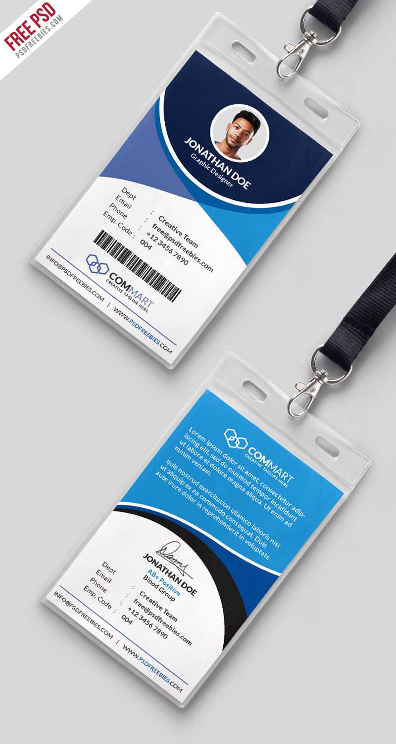 Free Psd : Corporate Office Identity Card Template Psd On Regarding Id Card Design Template Psd Free Download