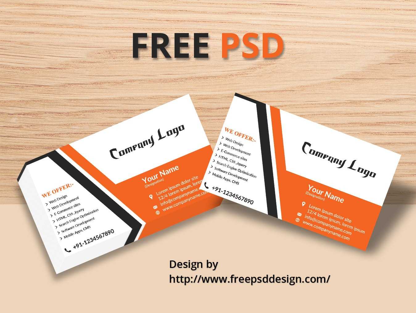 Free Psd Design Download | All Photoshop File | Html Css For Name Card Design Template Psd