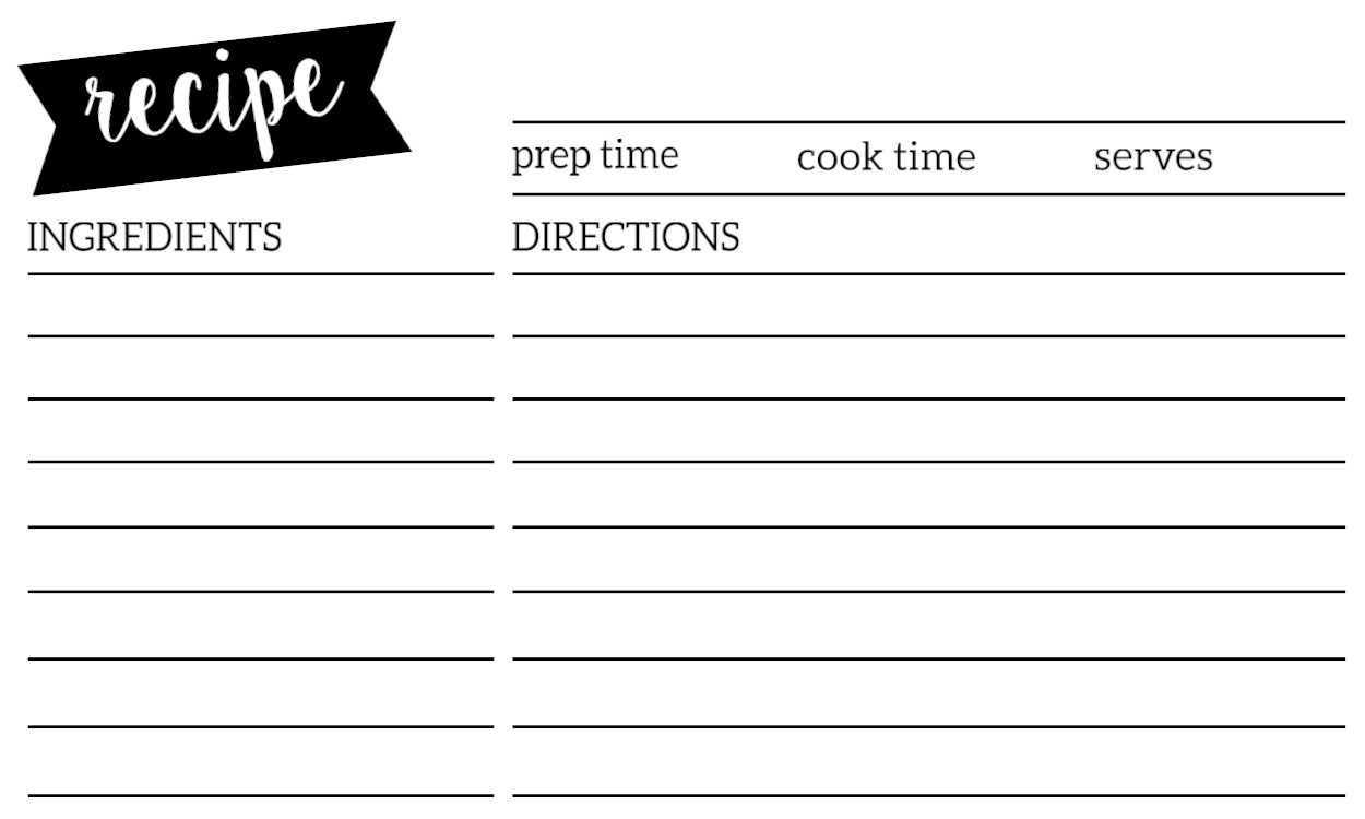 Free Recipe Card Template Printable – Paper Trail Design With Regard To Template For Cards To Print Free