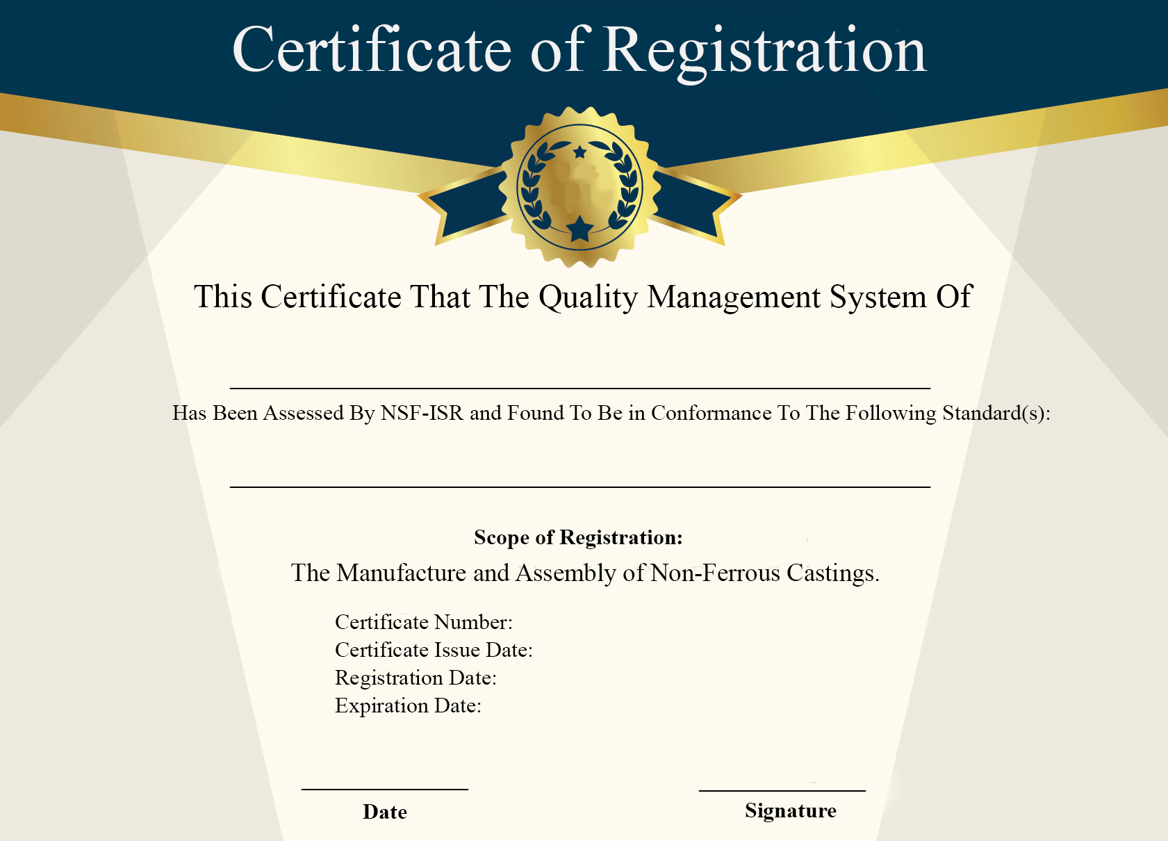 Free Sample Certificate Of Registration | Certificate Template For Running Certificates Templates Free