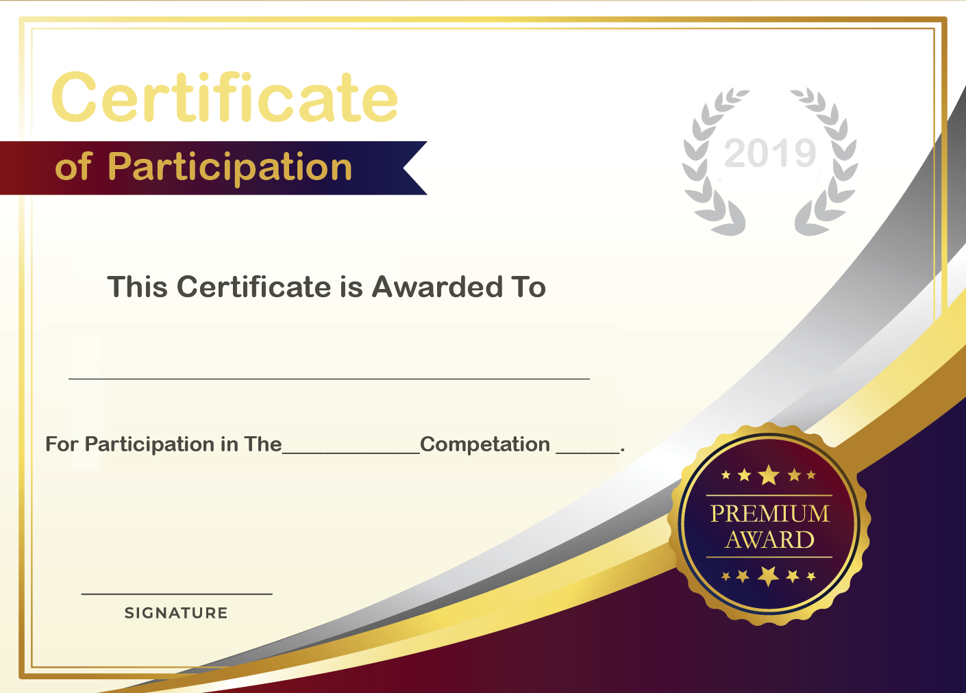 Free Sample Format Of Certificate Of Participation Template With Conference Participation Certificate Template