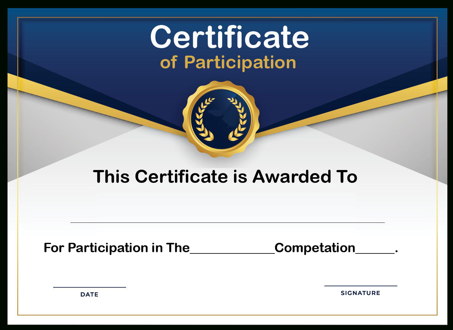Free Sample Format Of Certificate Of Participation Template With Regard To Certificate Of Participation Template Pdf