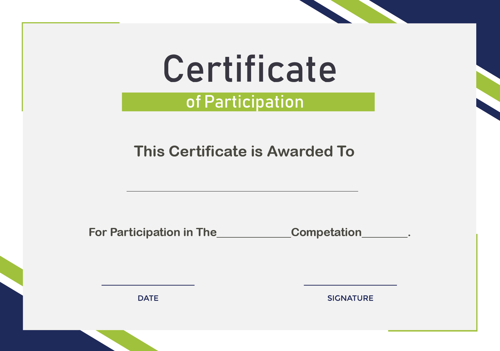 Free Sample Format Of Certificate Of Participation Template With Regard To Sample Certificate Of Participation Template