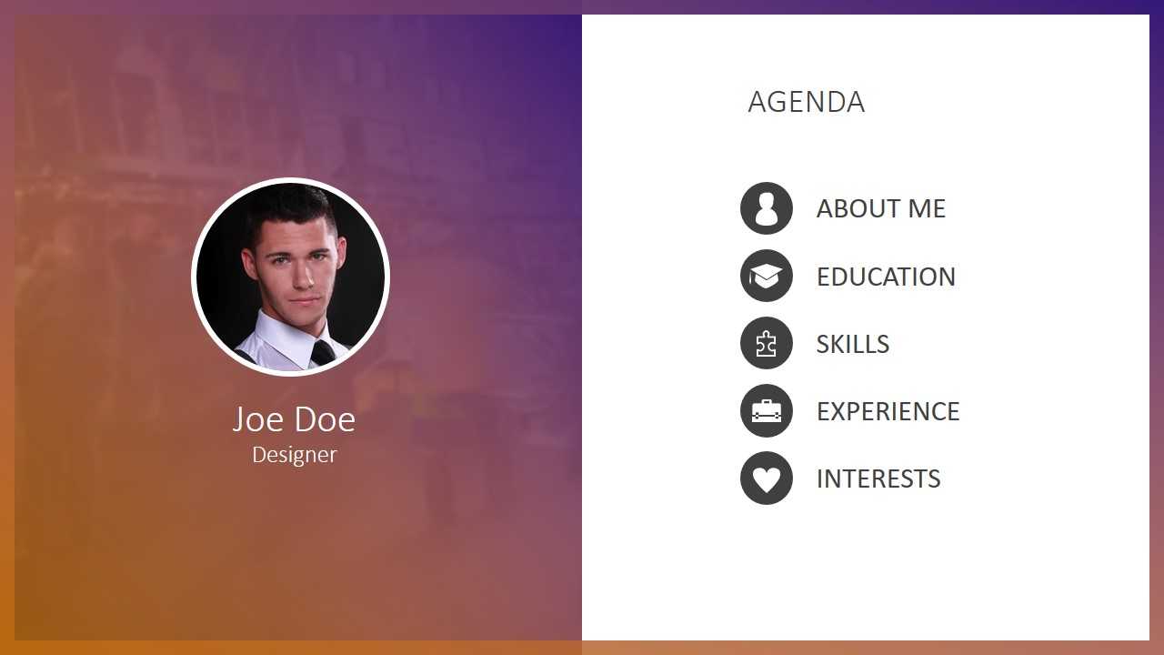 Free Simple Resume Powerpoint Template Inside Biography Powerpoint Template