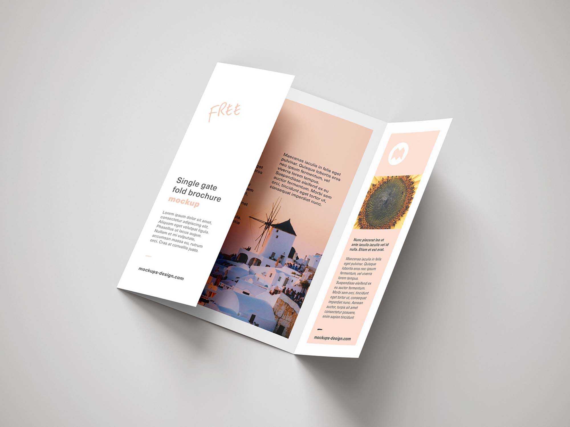 Free Single Gatefold Brochure Mockup (Psd) With Regard To Single Page Brochure Templates Psd