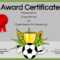 Free Soccer Certificate Maker | Edit Online And Print At Home Inside Soccer Award Certificate Templates Free