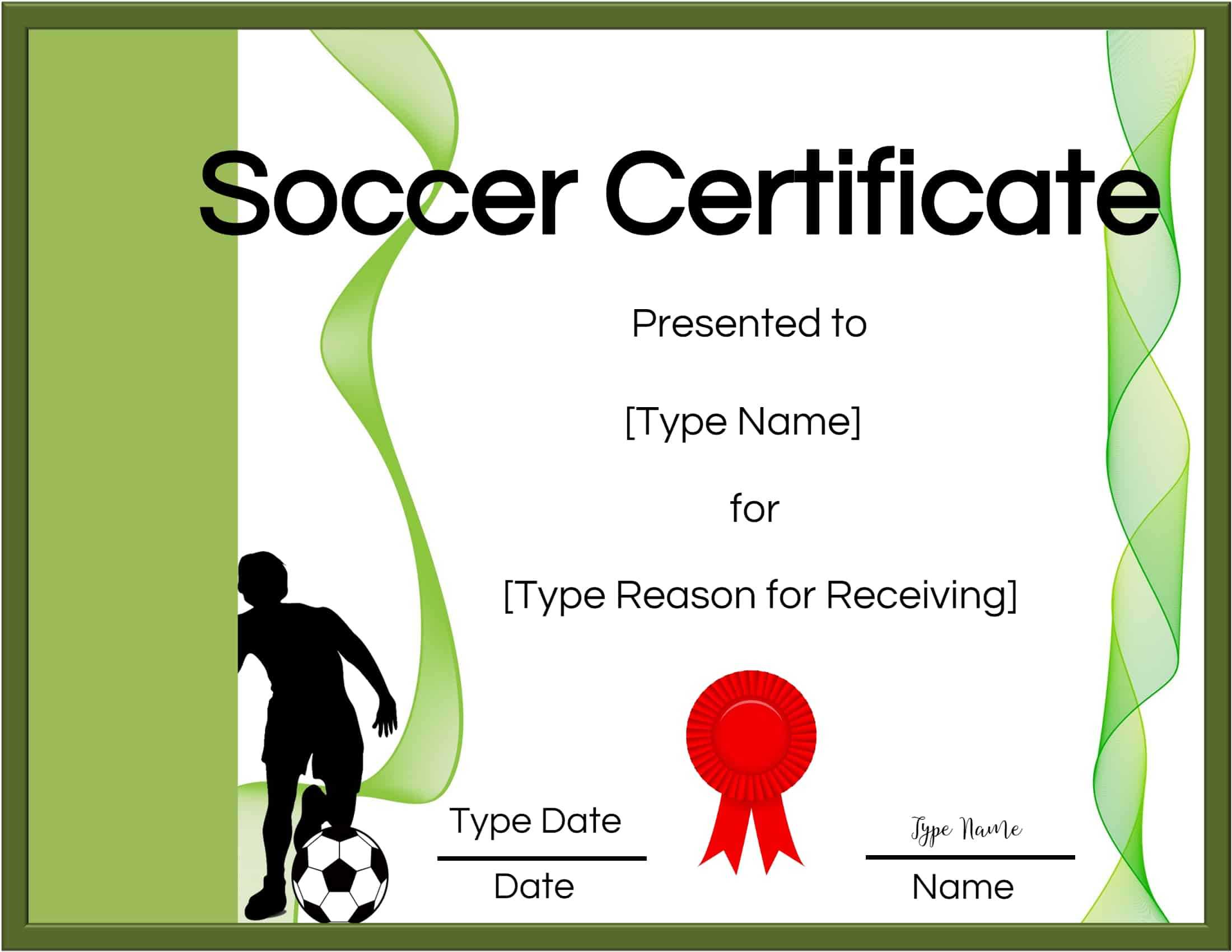 Free Soccer Certificate Maker | Edit Online And Print At Home Pertaining To Soccer Certificate Template Free