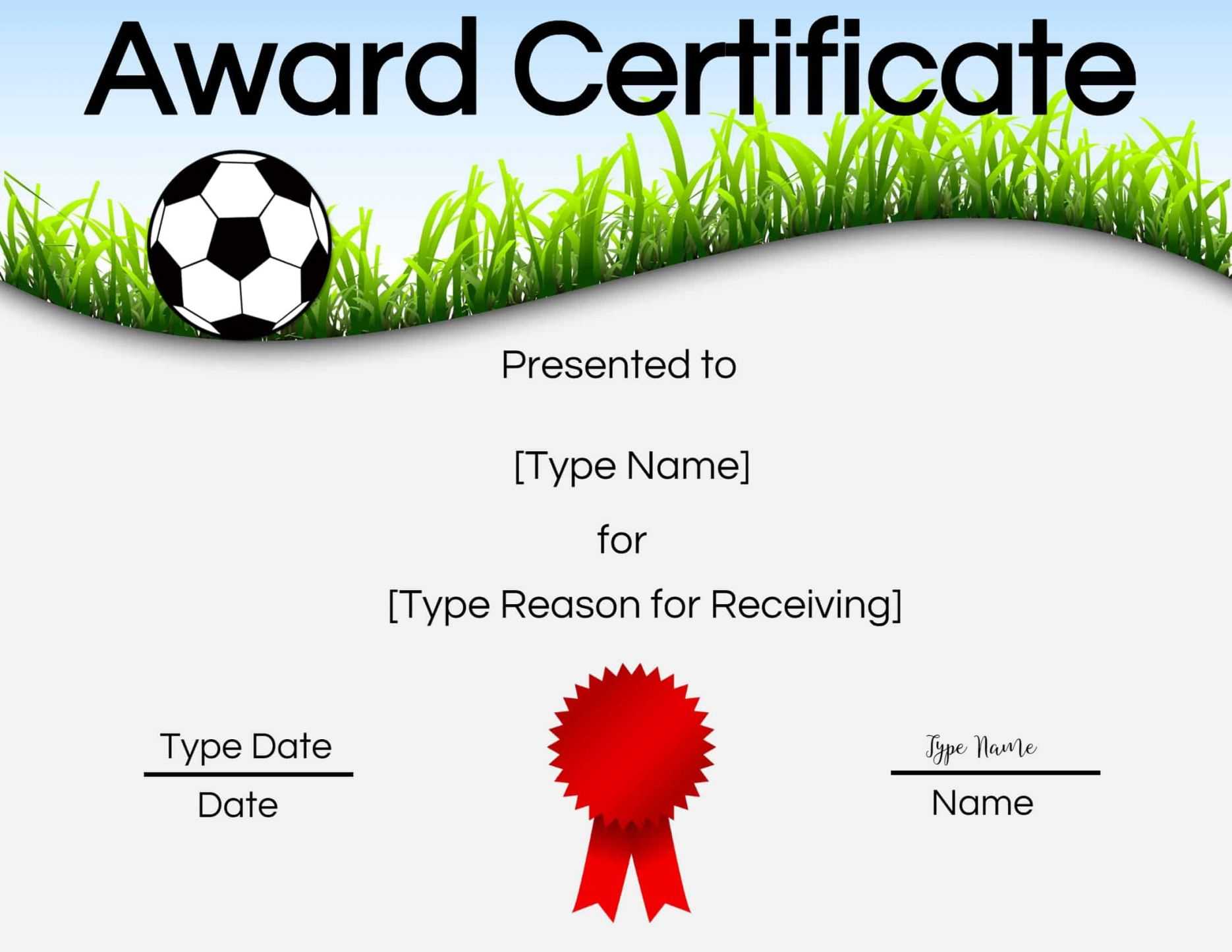 Free Soccer Certificate Maker | Edit Online And Print At Inside Soccer Certificate Template