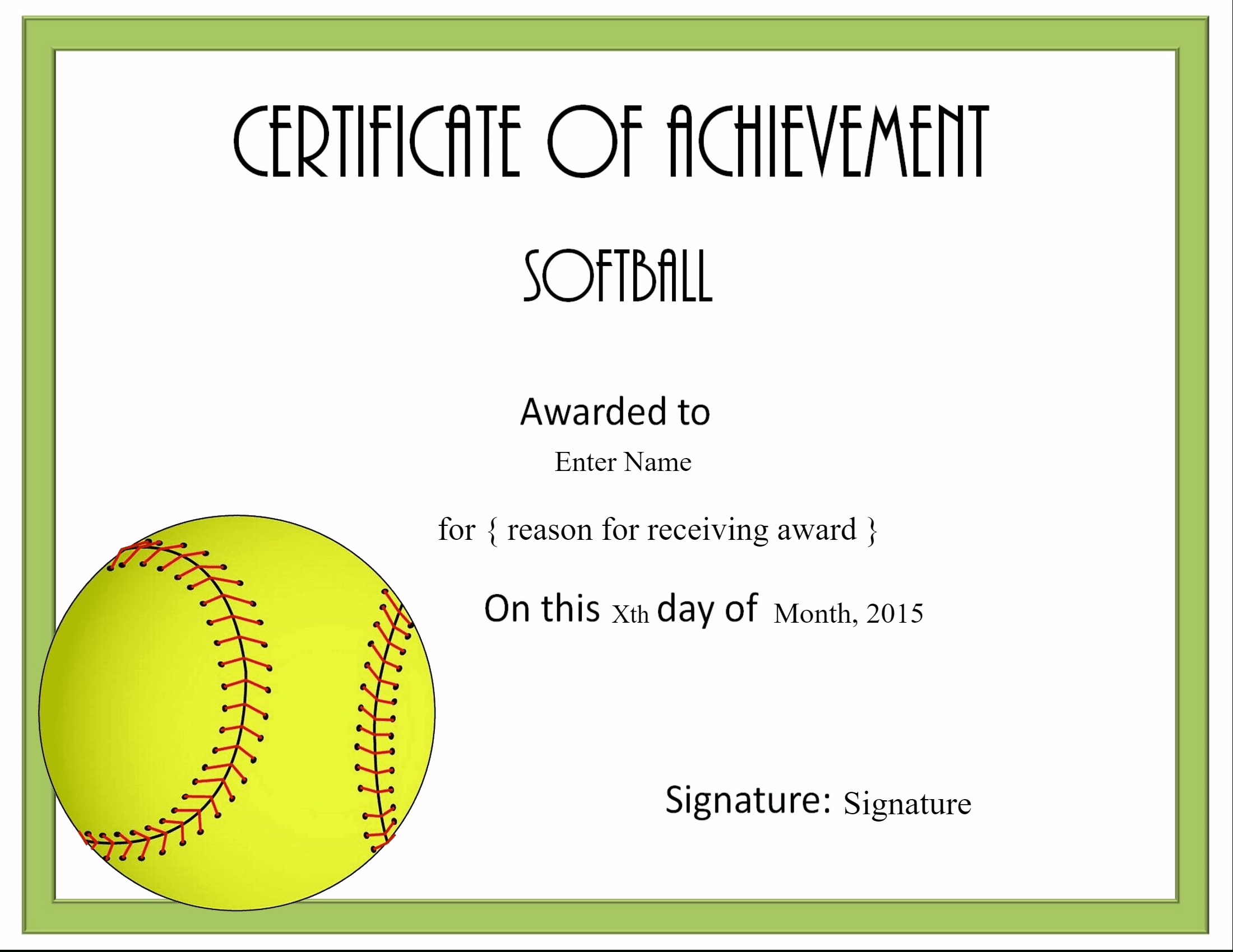 Free Softball Certificate Templates – Customize Online Within Softball Award Certificate Template