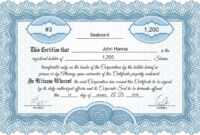 Free Stock Certificate Online Generator inside Corporate Share Certificate Template