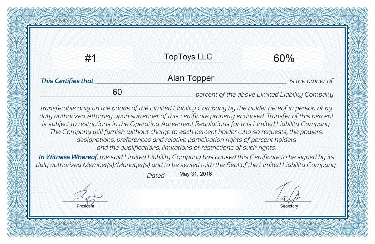 Free Stock Certificate Online Generator With Ownership Certificate Template