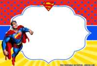 Free Superhero Superman Birthday Invitation Templates – Bagvania for Superhero Birthday Card Template