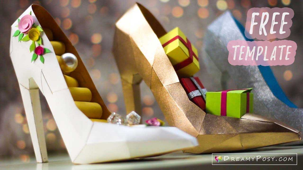 Free Template: How To Make Paper 3D High Heel Shoe Throughout High Heel Shoe Template For Card