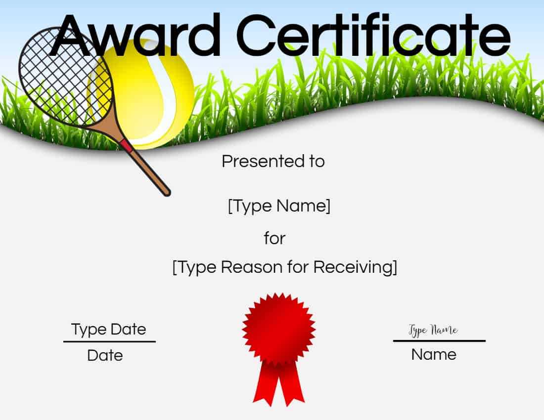 Free Tennis Certificates | Edit Online And Print At Home For Tennis Certificate Template Free