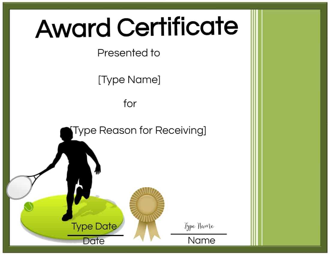 Free Tennis Certificates | Edit Online And Print At Home In Walking Certificate Templates