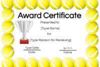 Free Tennis Certificates | Edit Online And Print At Home intended for Tennis Certificate Template Free