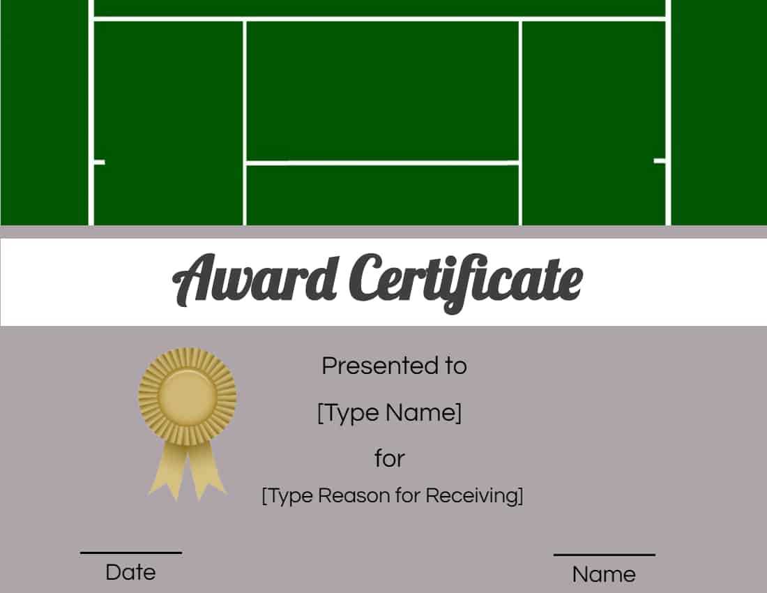 Free Tennis Certificates | Edit Online And Print At Home With Tennis Certificate Template Free