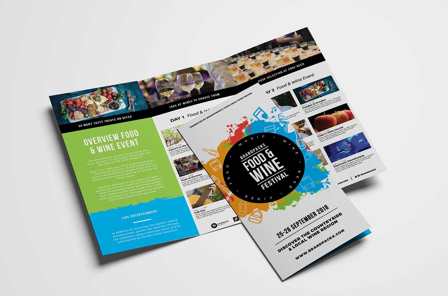 Free Tri Fold Brochure Template For Events & Festivals – Psd Within Free Three Fold Brochure Template