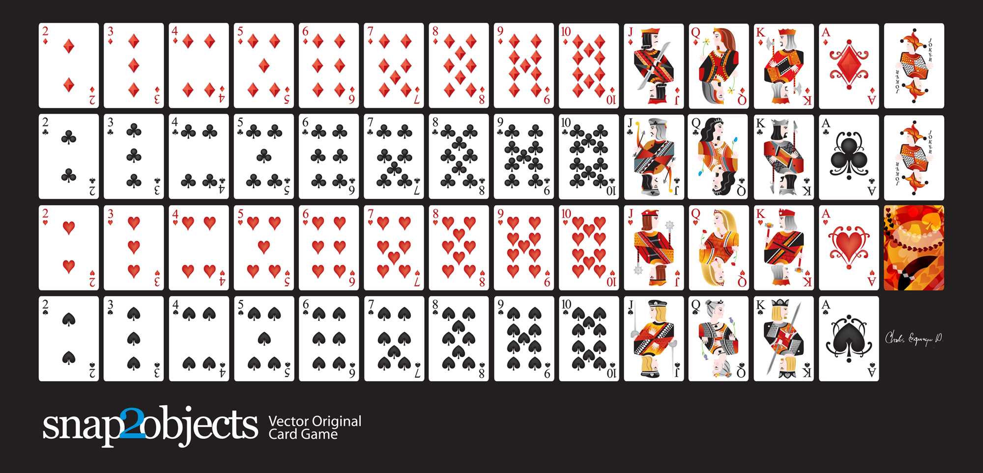 Free Vector Playing Cards Deck – Snap2Objects Throughout Playing Card Design Template