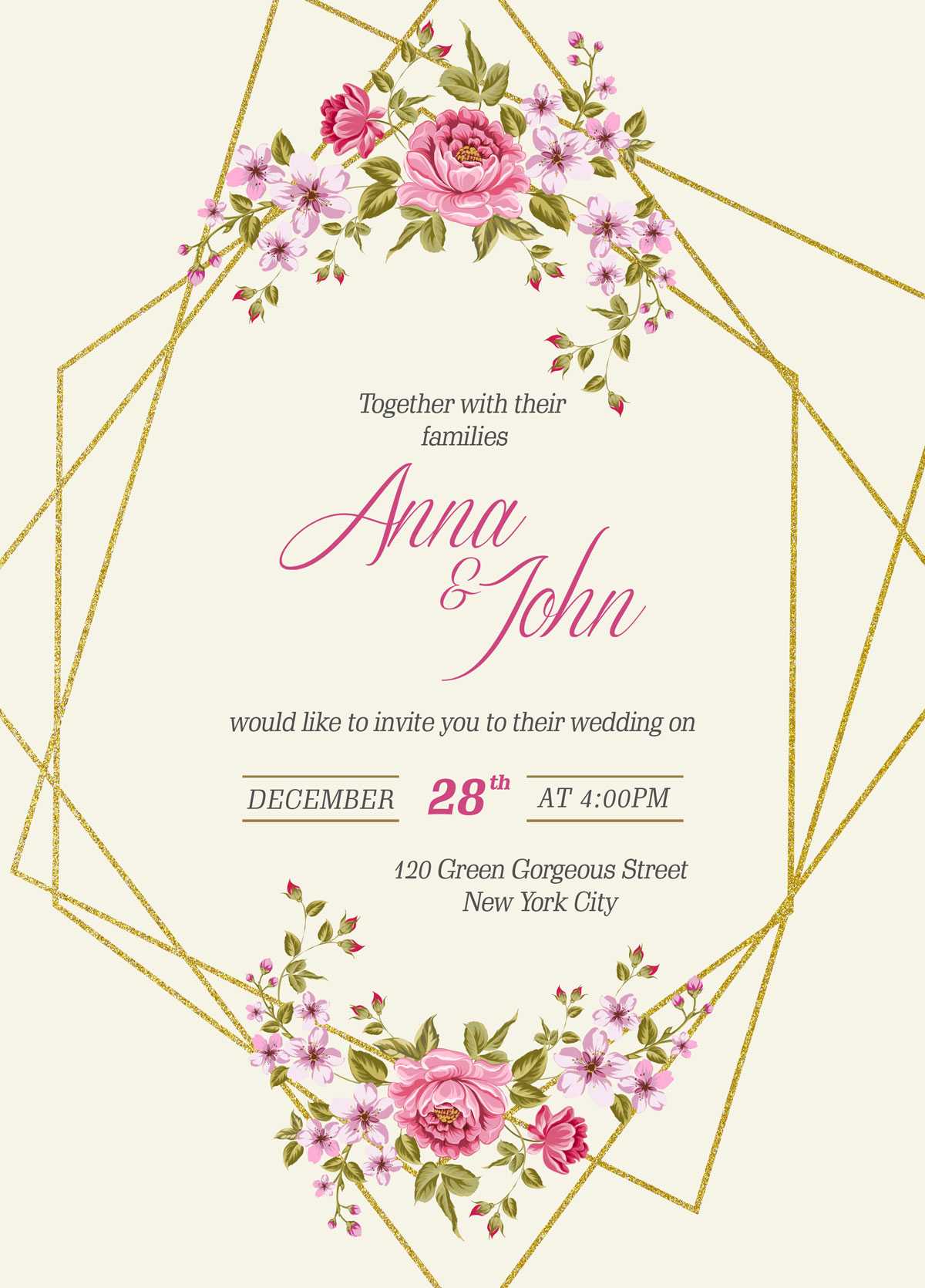 Free Wedding Invitation Card Template & Mockup Psd | Designbolts With Invitation Cards Templates For Marriage