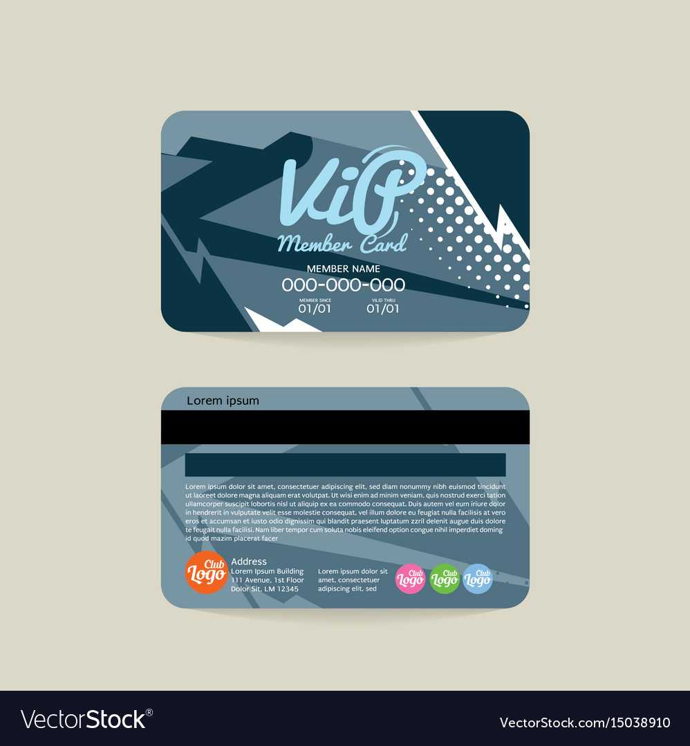 Front And Back Vip Member Card Template For Template For Membership Cards